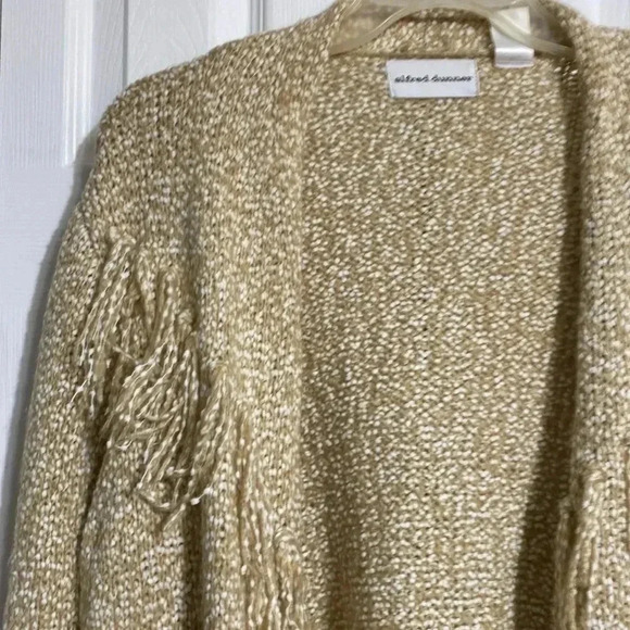 Alfred Dunner tan marbled fringe open cardigan sweater size XL - Picture 4 of 11